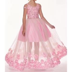 NEW RACHEL ALLAN 3d glitter tulle dress in pink